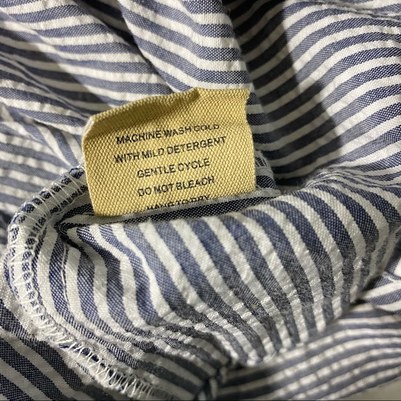 Love Notes Dress‎ MIDI Blue White Striped Tie Knot Sleeveless Size Small - Picture 8 of 8